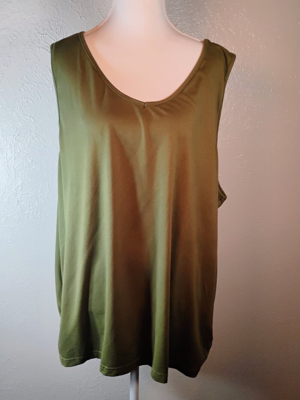 Dark Army Green V-Neck Tank top Plus Size 5x